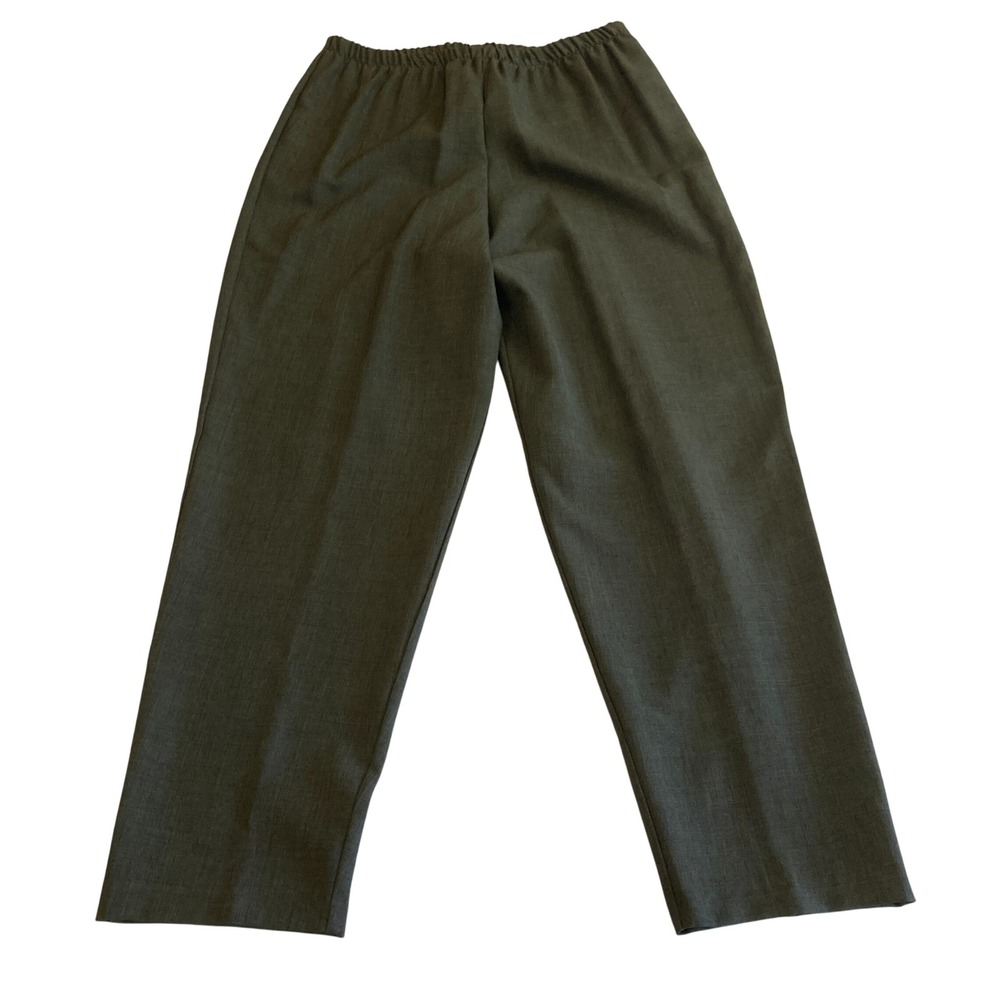 Vintage Pride & Joy Women 14 (30x28.5) Dark Green Pull On Stretch Wide Leg USA